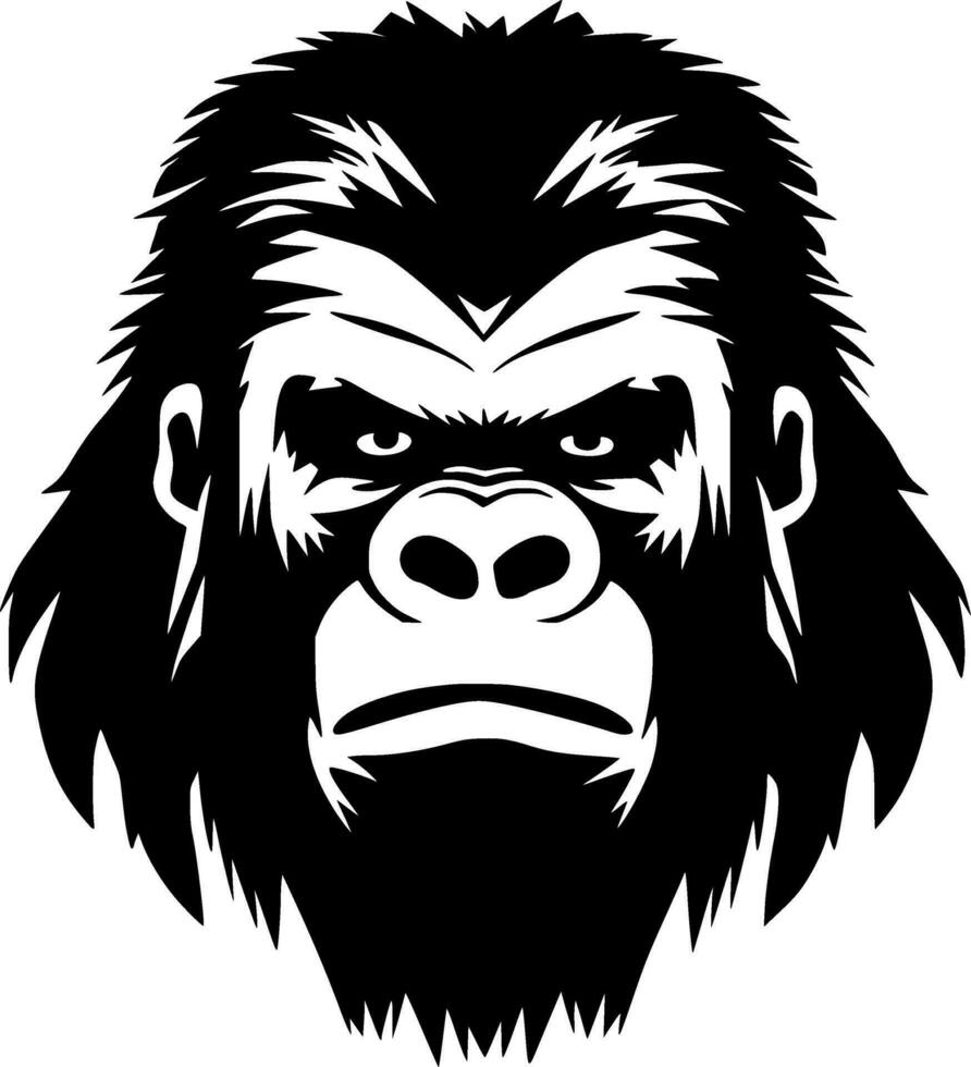 gorilla, minimalistische en gemakkelijk silhouet - vector illustratie