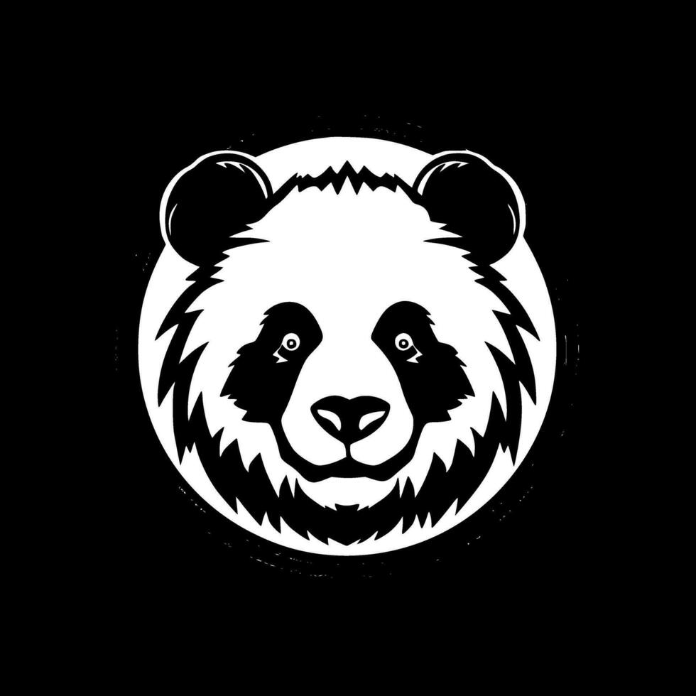 panda, zwart en wit vector illustratie