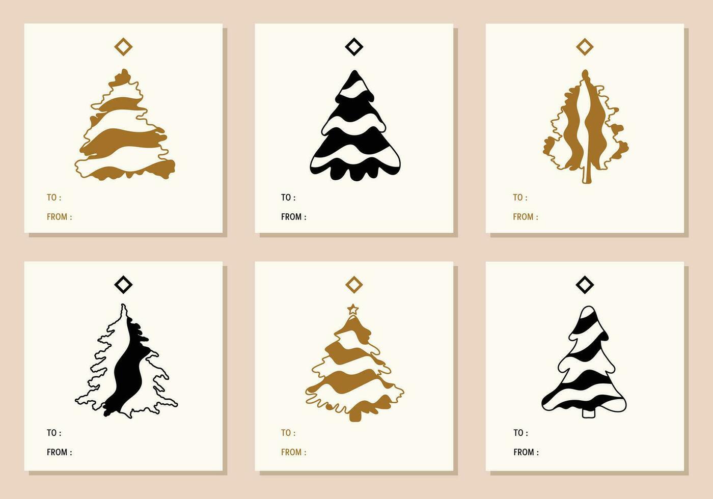 vrolijk Kerstmis tags reeks of decoratief Kerstmis labels. Kerstmis afdrukbare geschenk labels. vector