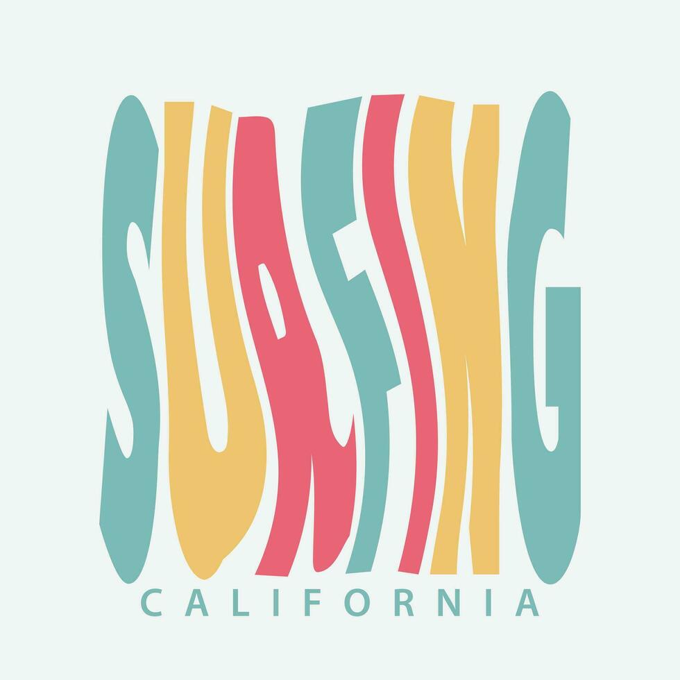 Californië surfing illustratie typografie voor t shirt, poster, logo, sticker, of kleding handelswaar vector