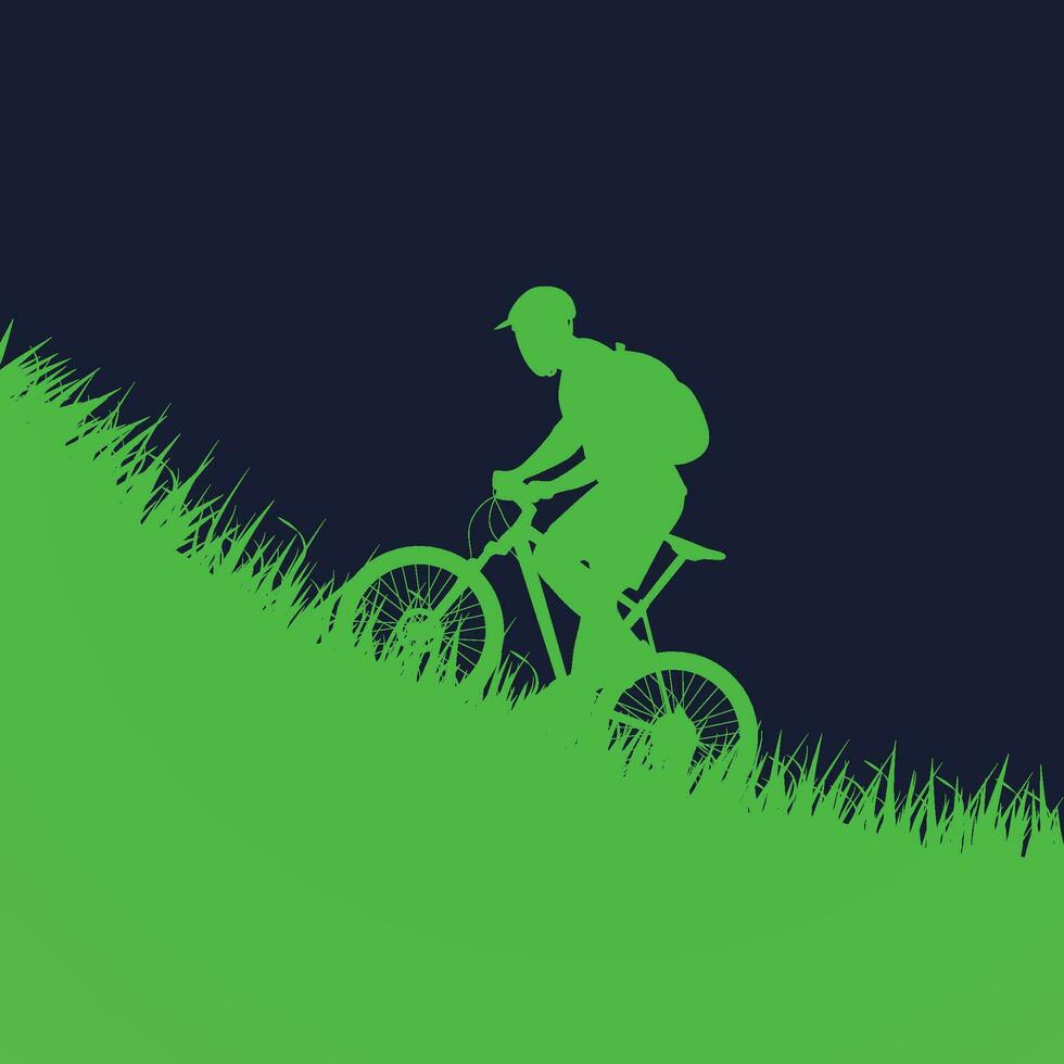 Mens Aan fiets silhouet vector