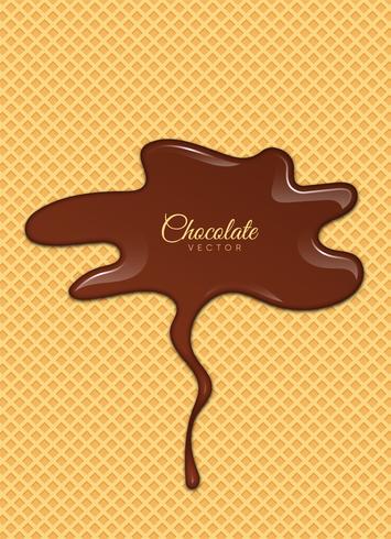 Vloeibare chocolade of bruine verf. Vector illustratie.