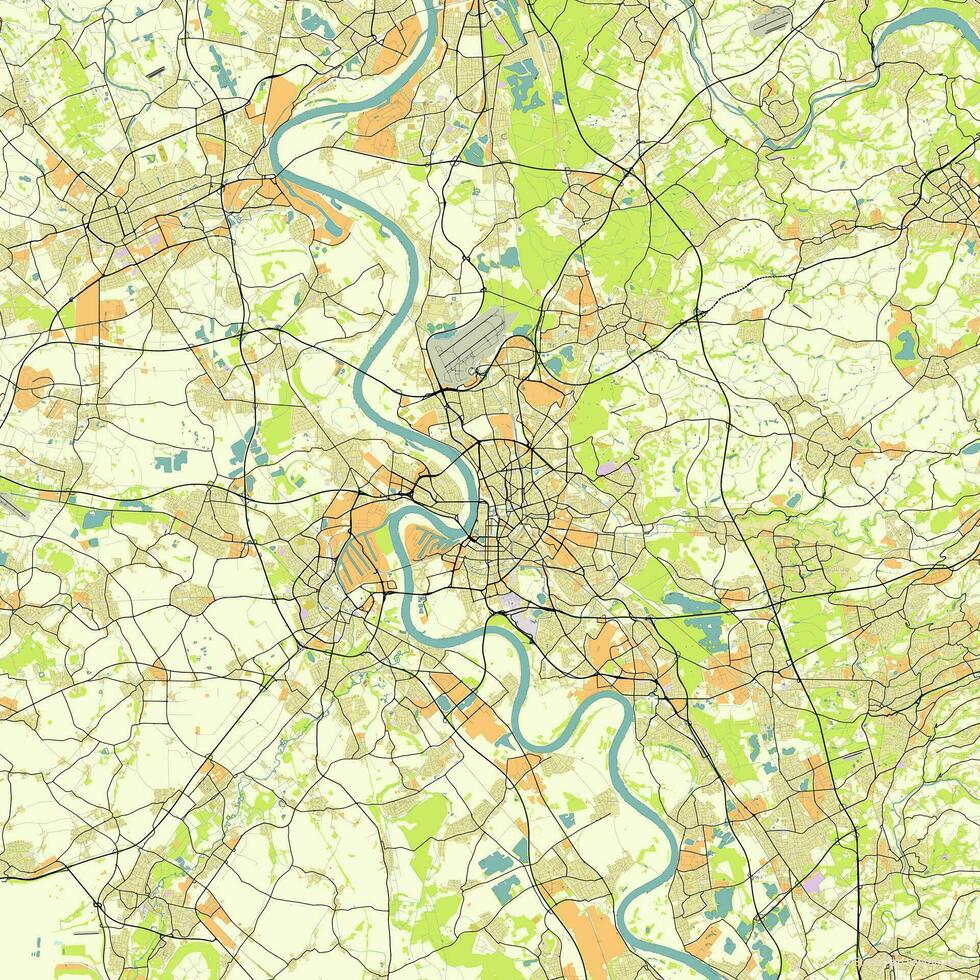 vector stad kaart van dusseldorf, Duitsland