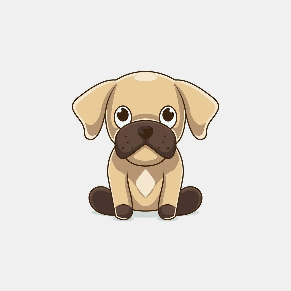 schattig buldoggen mascotte logo illustratie. vector