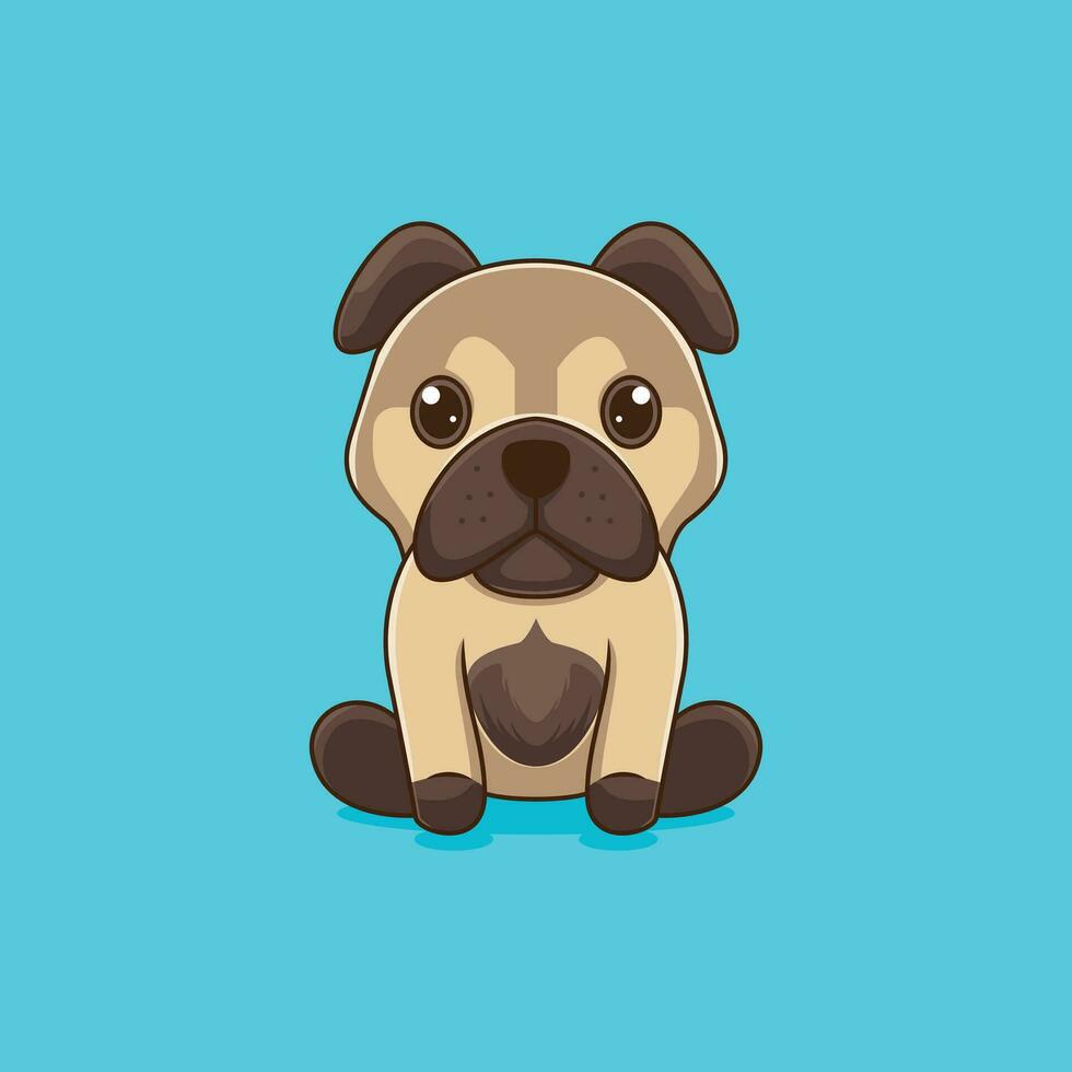 schattig buldoggen mascotte logo illustratie. vector