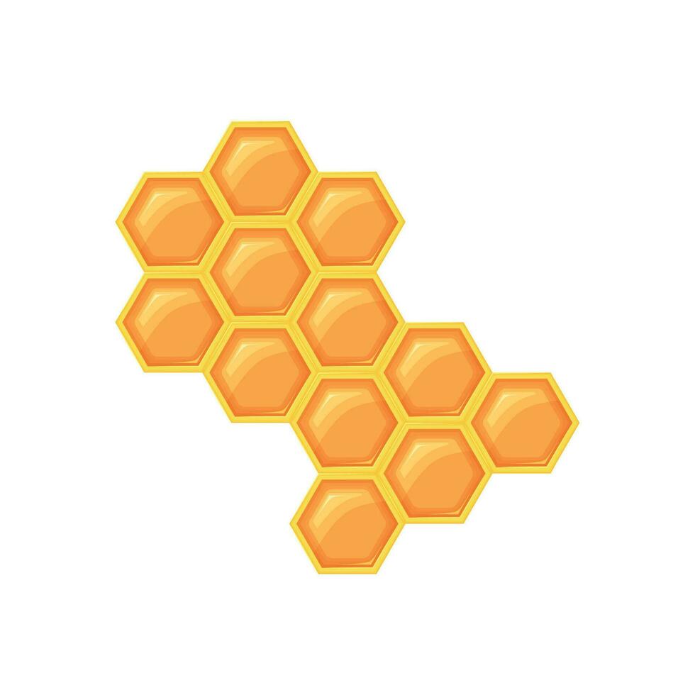 honingraat met bij honing vector illustratie geïsoleerd Aan wit achtergrond.