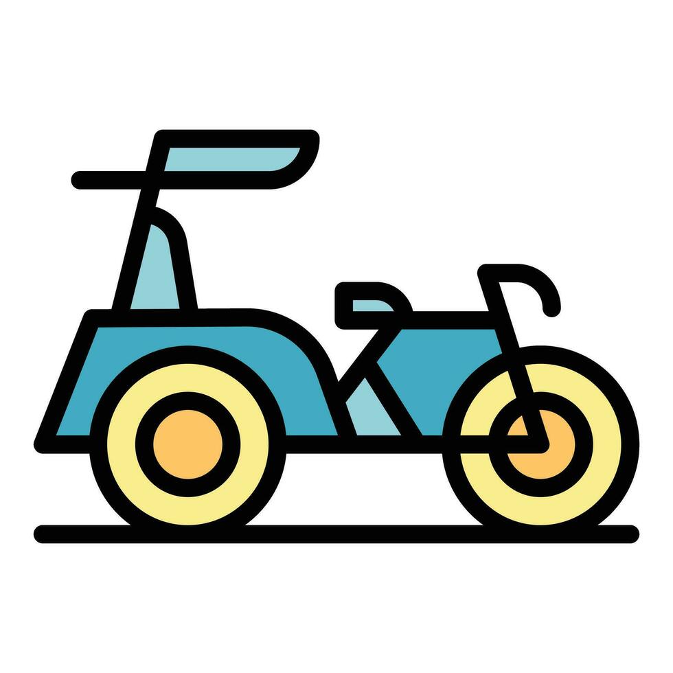 vervoer fietstaxi icoon vector vlak