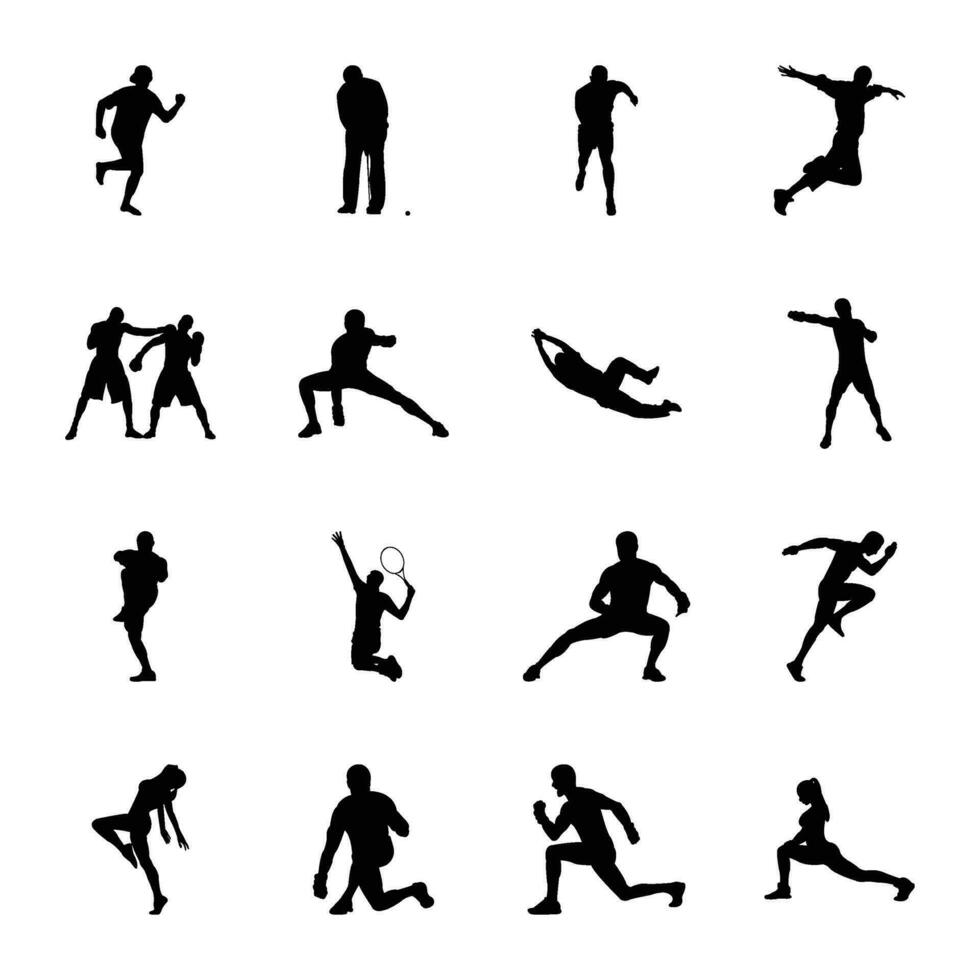 pak van sport- silhouetten pictogrammen vector