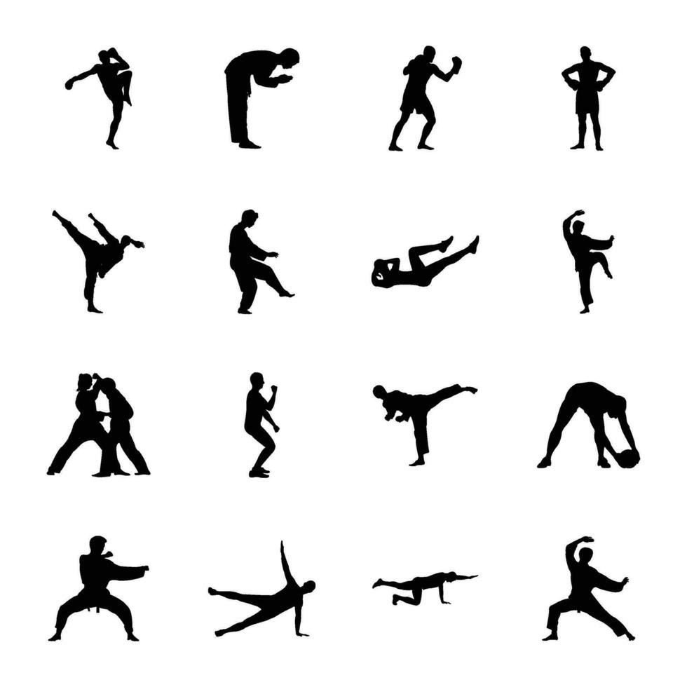 pak van sport- silhouetten pictogrammen vector