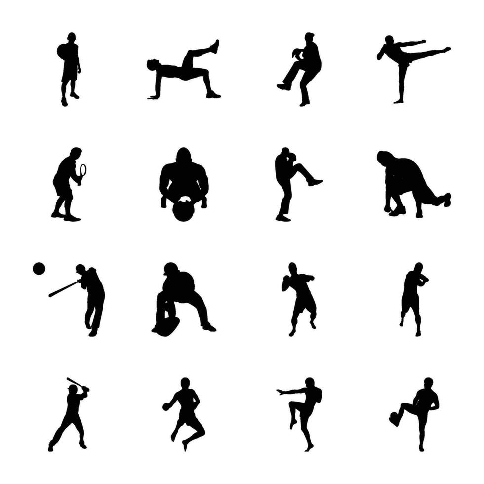 pak van sport- silhouetten pictogrammen vector