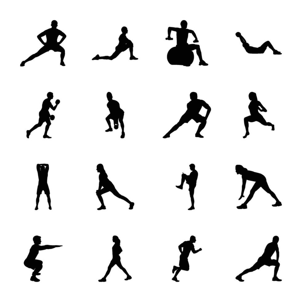 pak van sport- silhouetten pictogrammen vector