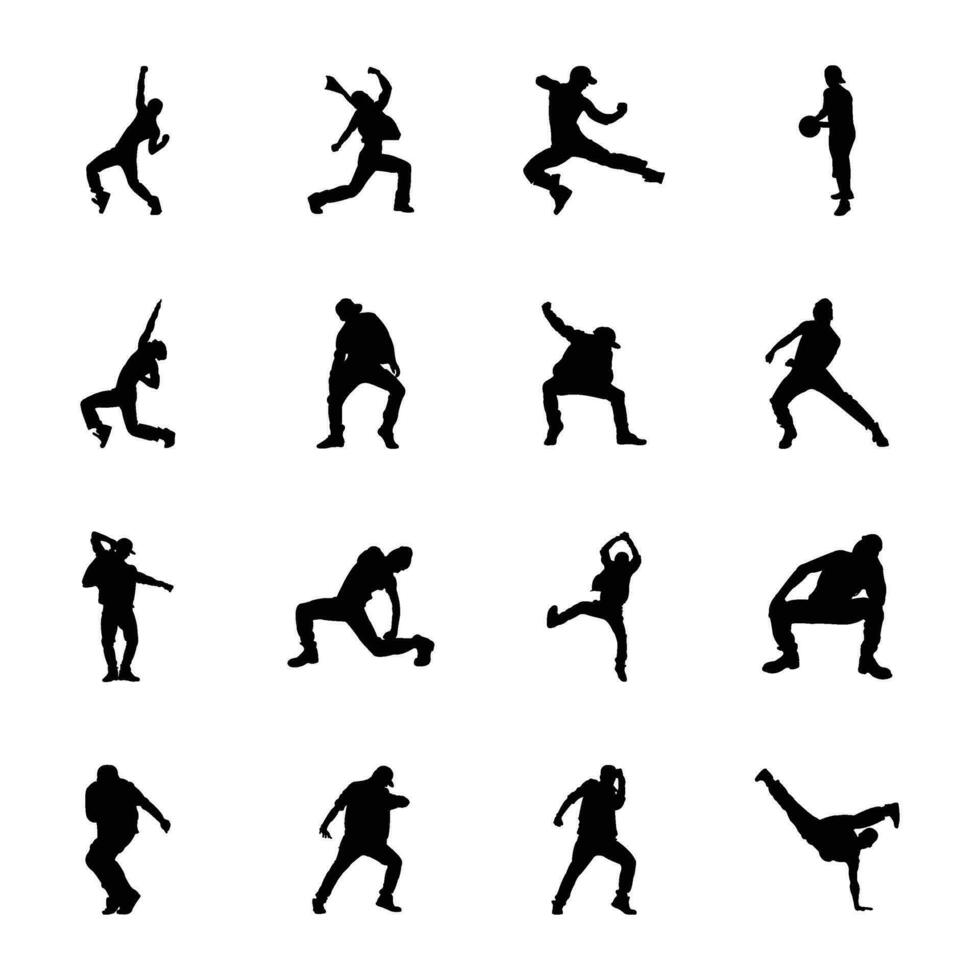 pak van sport- en spellen silhouetten pictogrammen vector