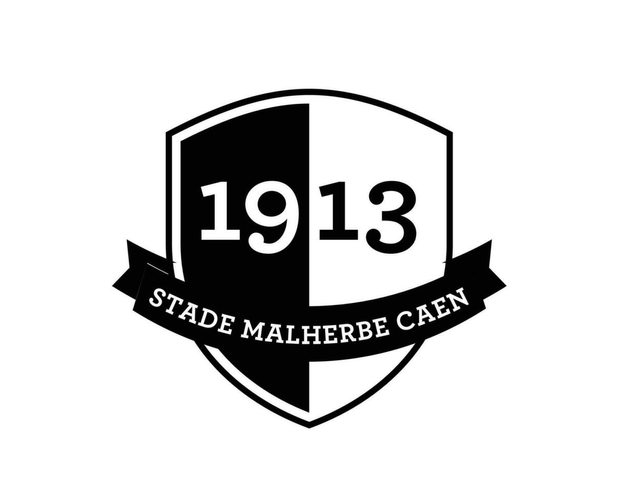 caen club logo symbool zwart ligue 1 Amerikaans voetbal Frans abstract ontwerp vector illustratie