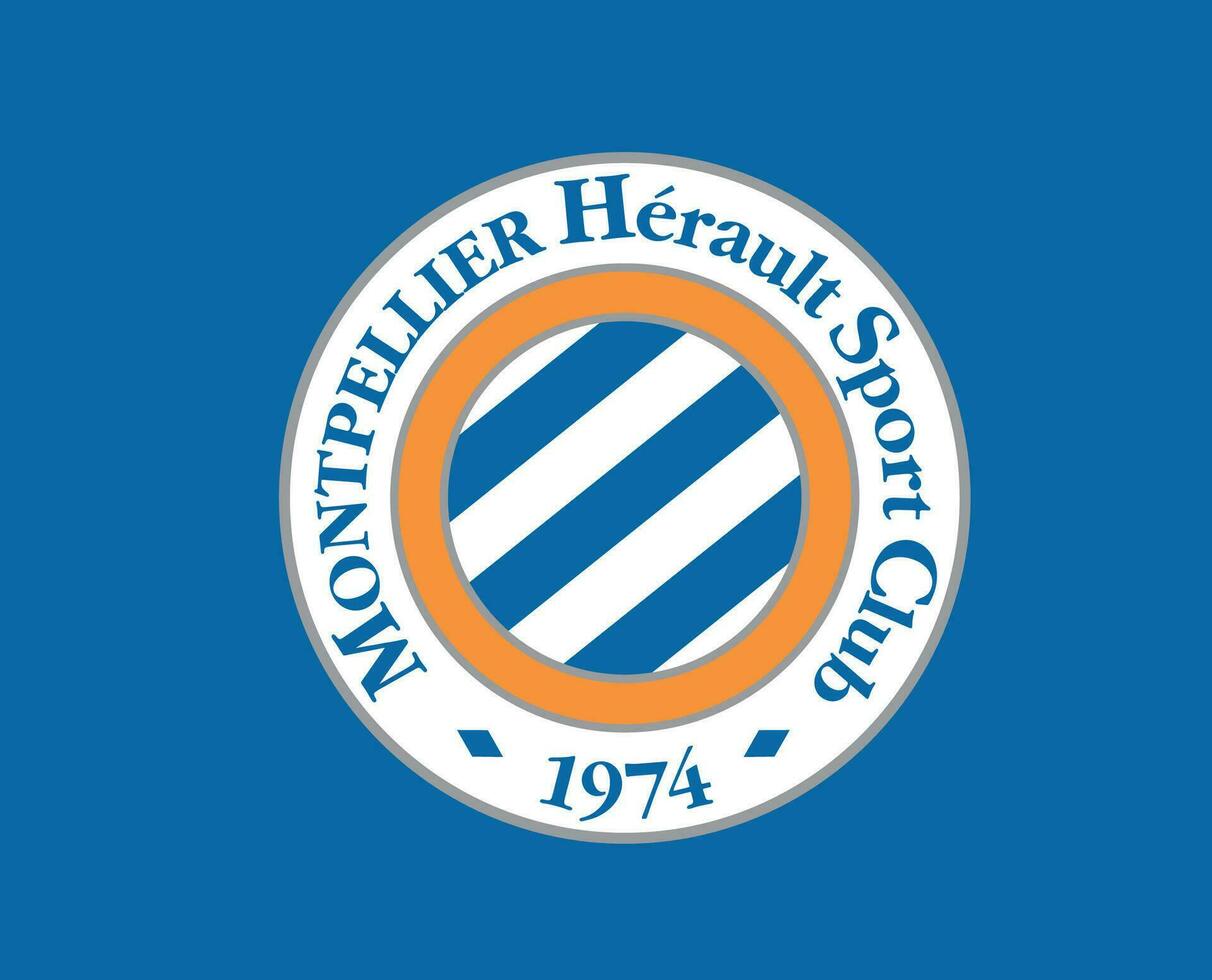 montpellier club logo symbool ligue 1 Amerikaans voetbal Frans abstract ontwerp vector illustratie met blauw achtergrond