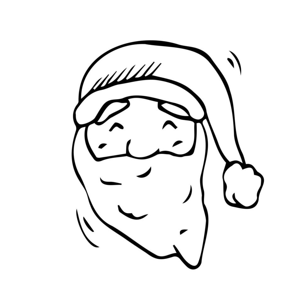 de kerstman claus tekening, een hand- getrokken vector tekening illustratie van een schattig de kerstman claus gezicht.