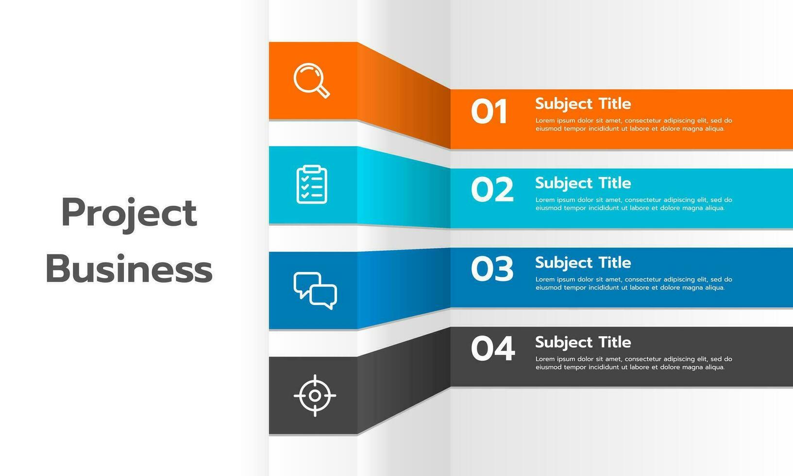 infographic 4 etiketten naar succes met ruimte voor de titel. bedrijf presentatie. vector illustratie.