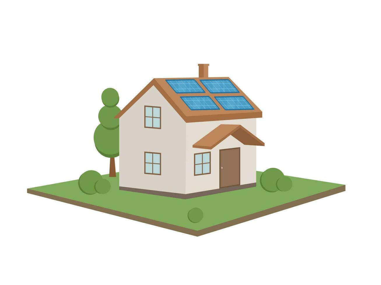 groen energie en eco vriendelijk modern huis vector illustratie