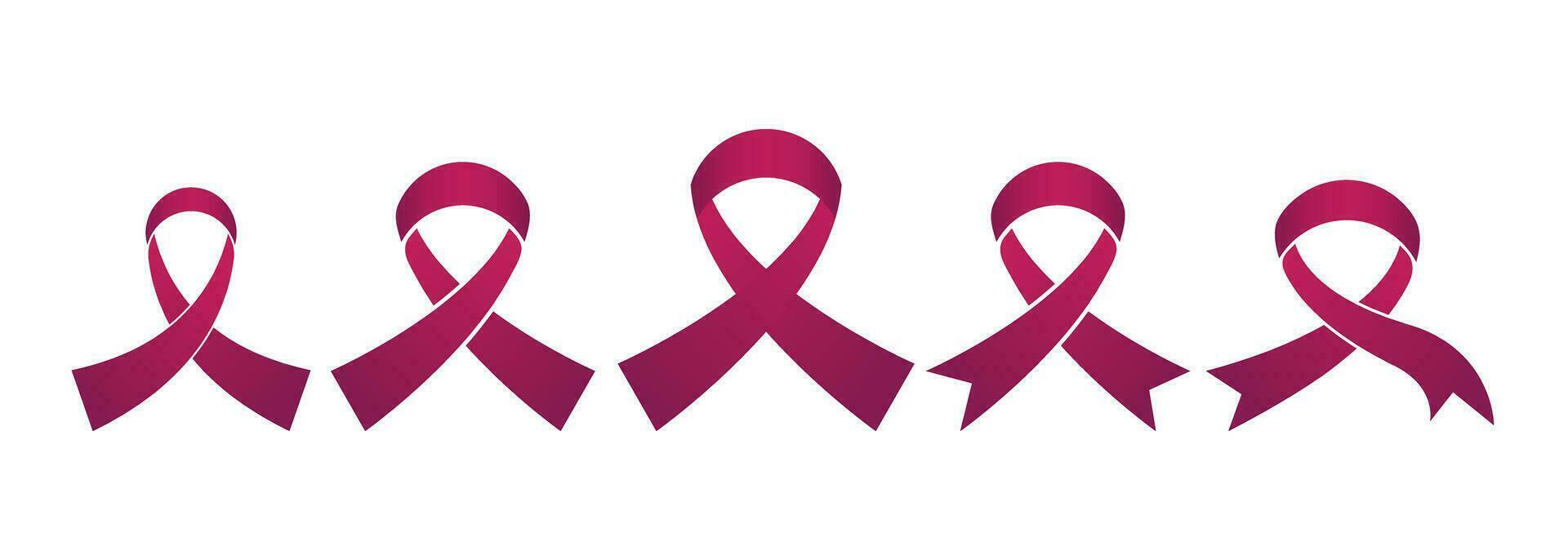 roze lint elementen symbool set. borst kanker bewustzijn lint vector. vector