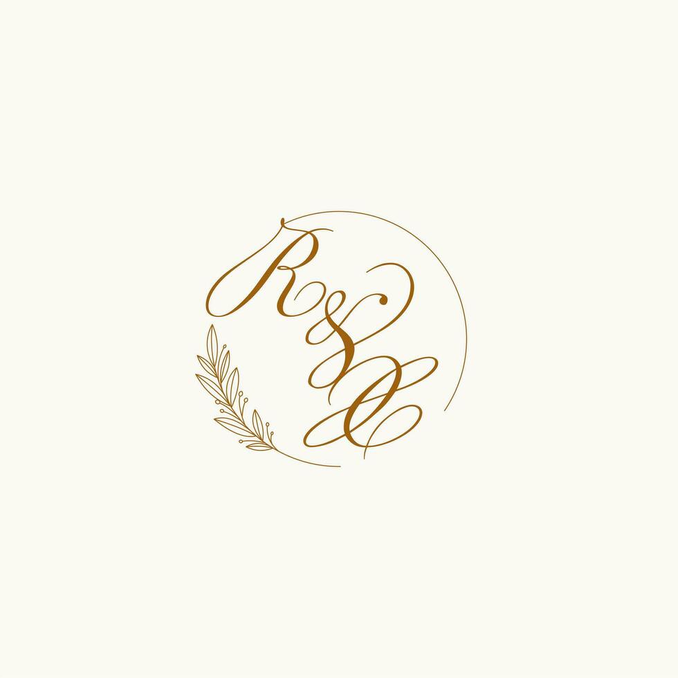 initialen rx bruiloft monogram logo met bladeren en elegant circulaire lijnen vector