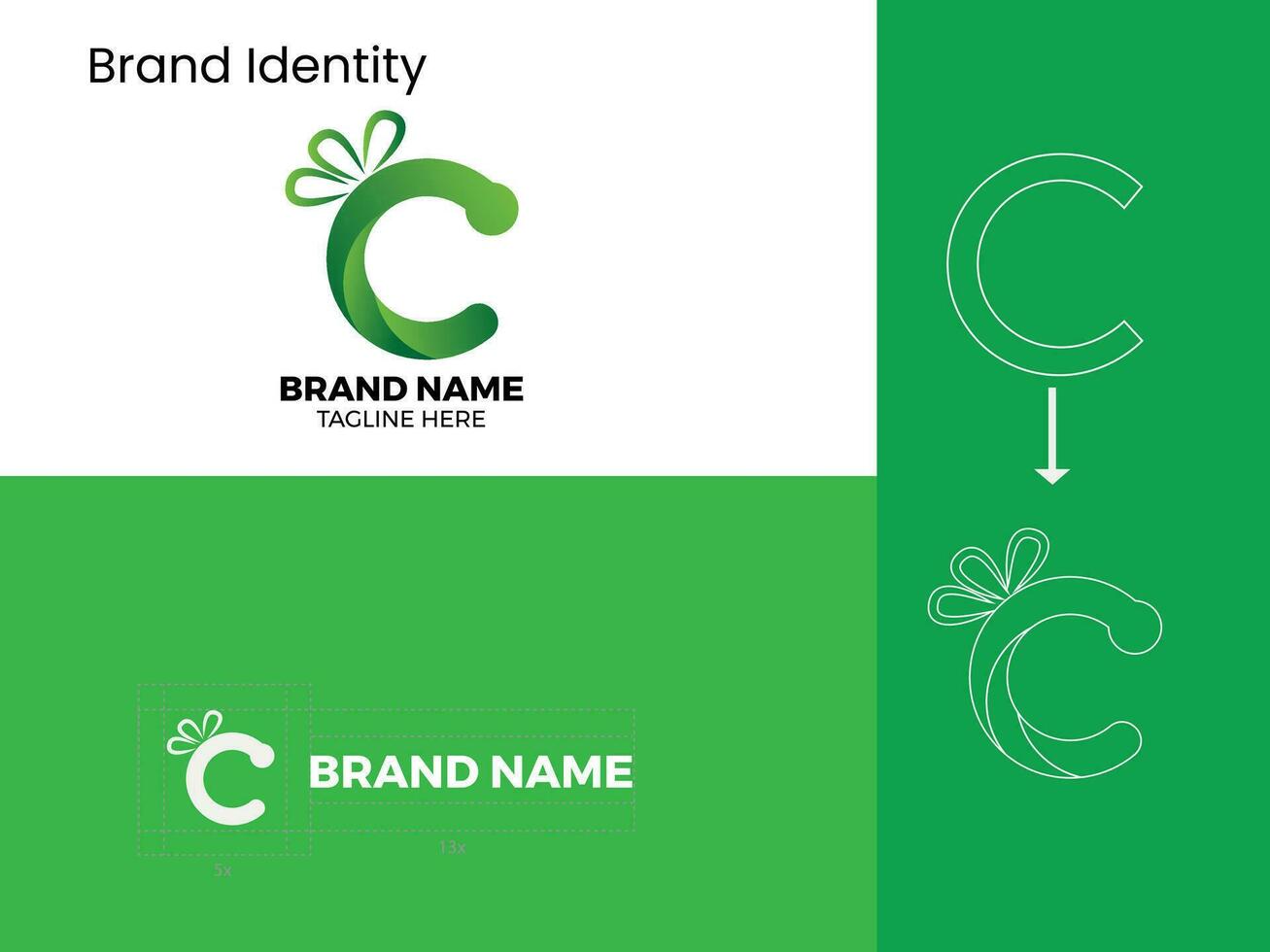 c modern brief logo ontwerp vector