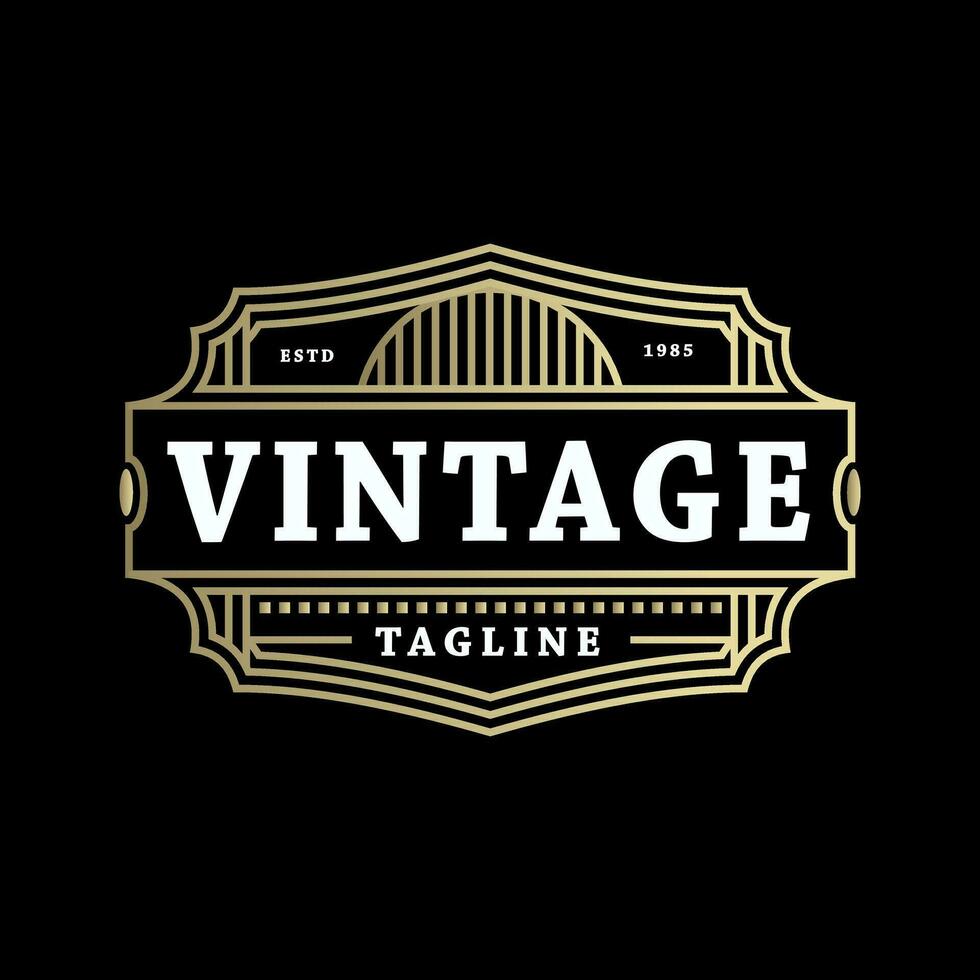 antiek oud klassiek wijnoogst kader retro insigne embleem etiket logo ontwerp vector