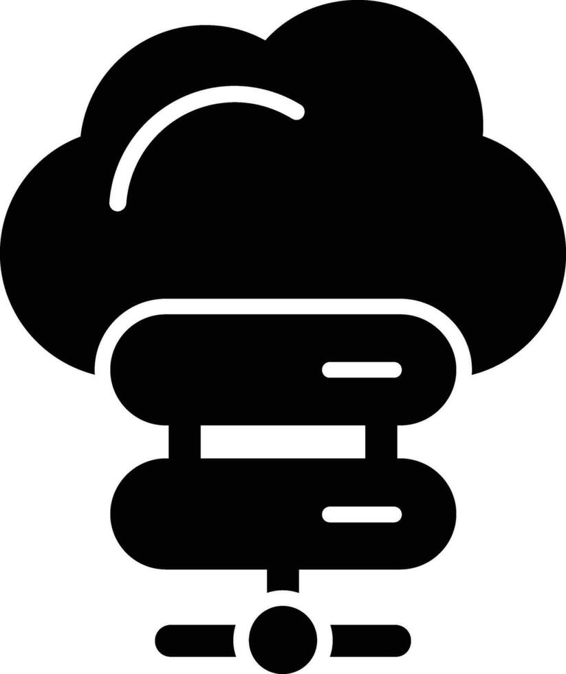 glyph-pictogram voor cloudopslag vector