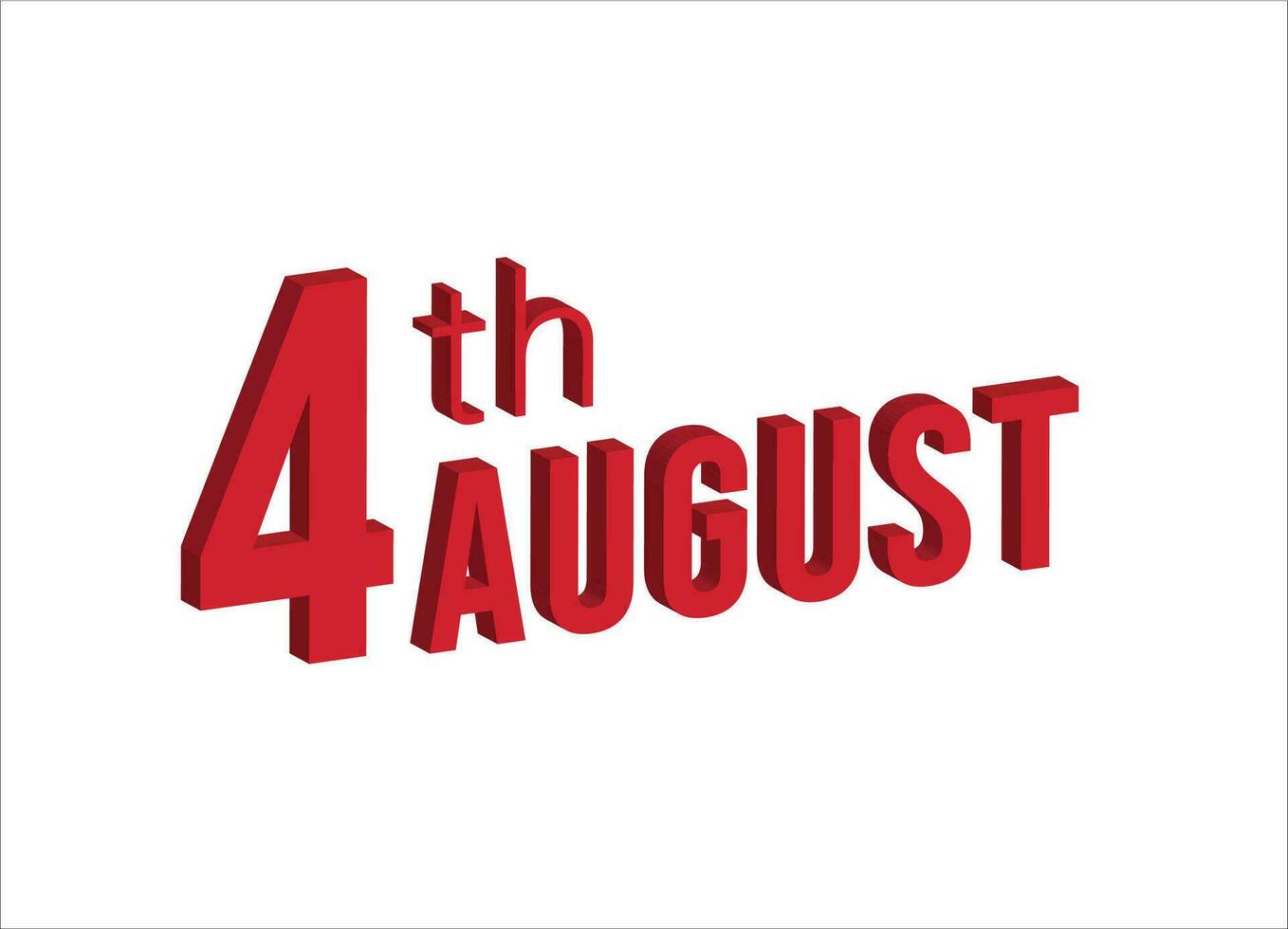 4e augustus , dagelijks kalender tijd en datum schema symbool. modern ontwerp, 3d weergave. wit achtergrond. vector
