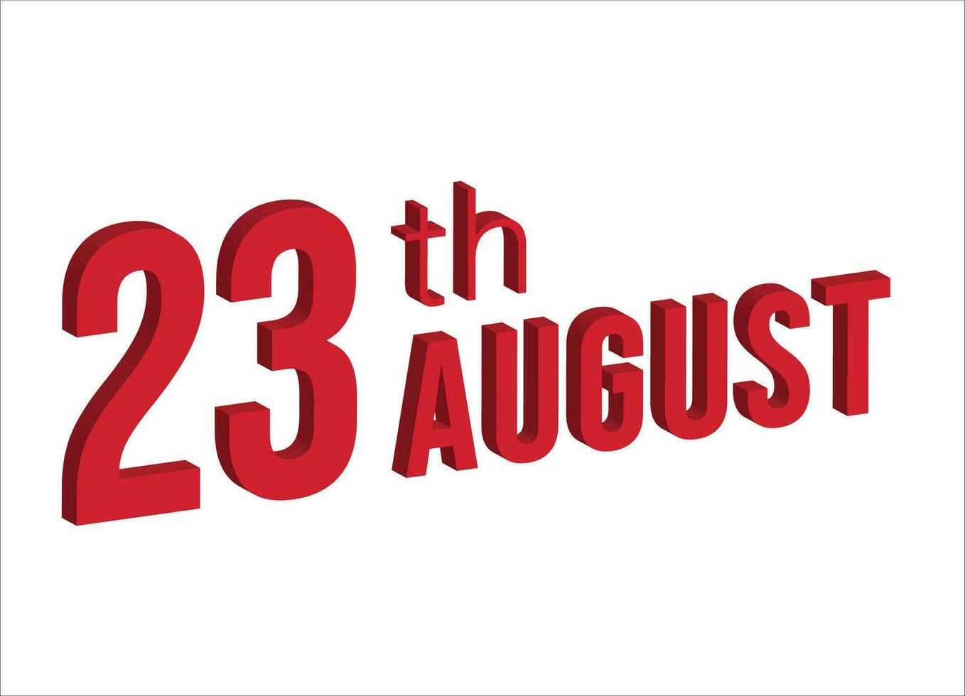 23e augustus , dagelijks kalender tijd en datum schema symbool. modern ontwerp, 3d weergave. wit achtergrond. vector