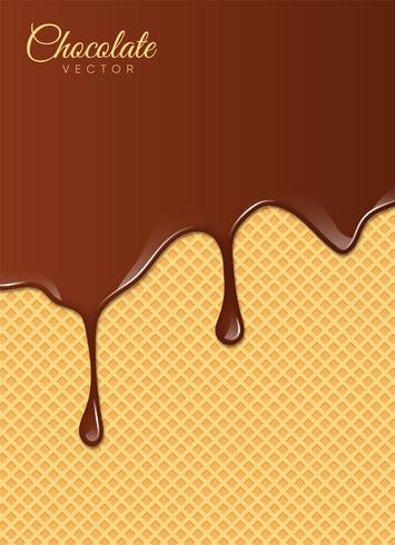 Vloeibare chocolade of bruine verf. Vector illustratie.