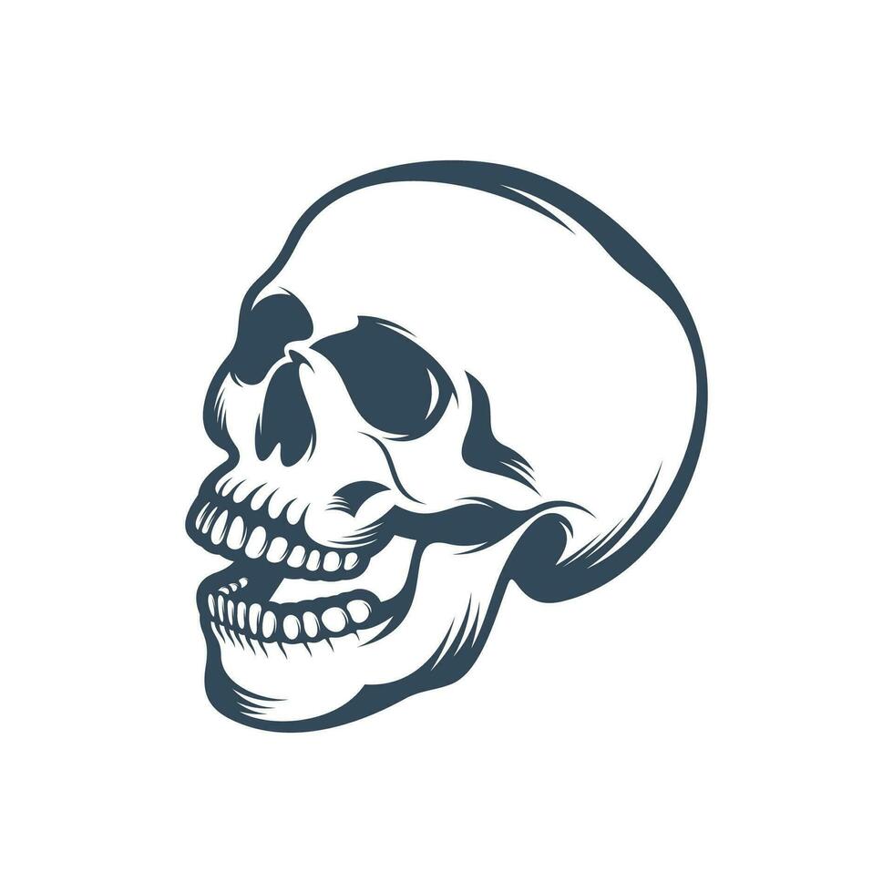 schedel vector illustratie ontwerp. schedel logo ontwerp sjabloon.