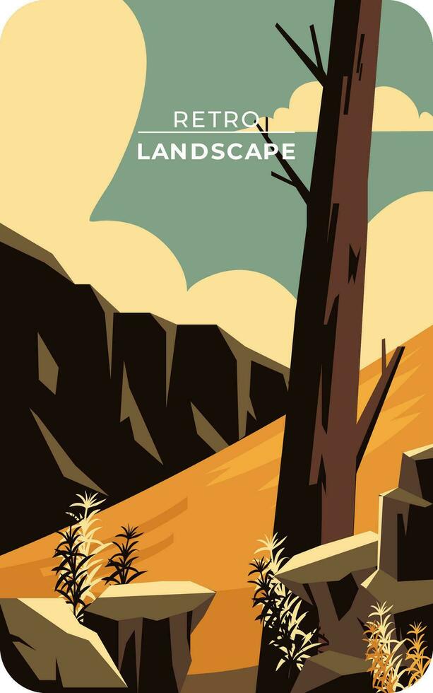 landschap natuur afdrukken klaar vector