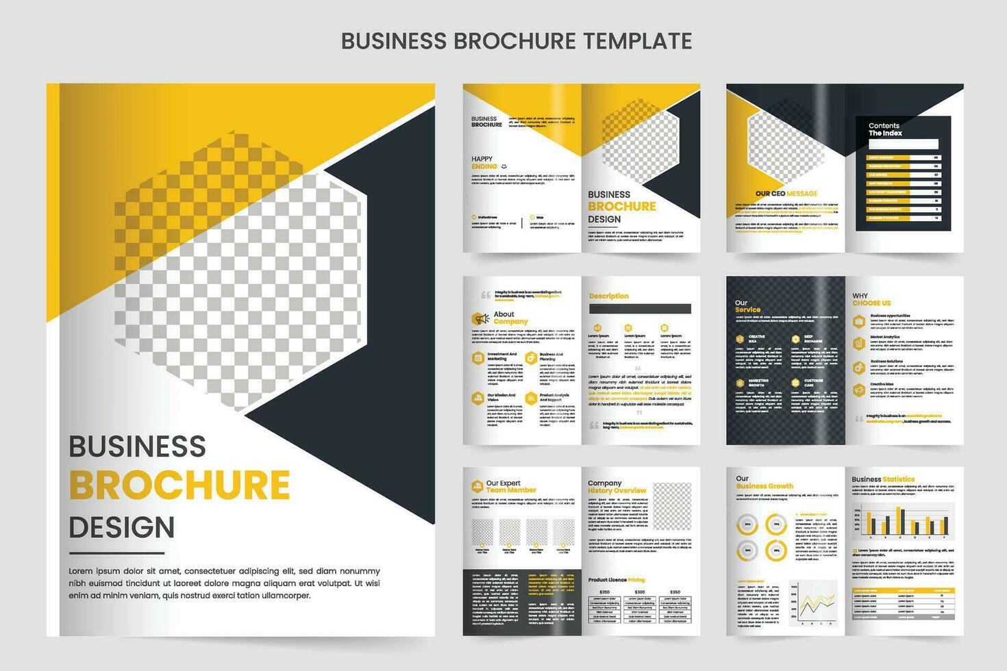 bedrijf profiel brochure ontwerp minimaal meerdere pagina's bedrijf brochure sjabloon ontwerp jaar- verslag, creatief ontwerp multipurpose sjabloon met Hoes vector