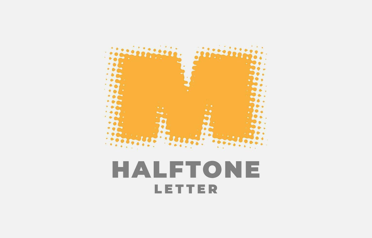 brief m halftone vector logotype ontwerp