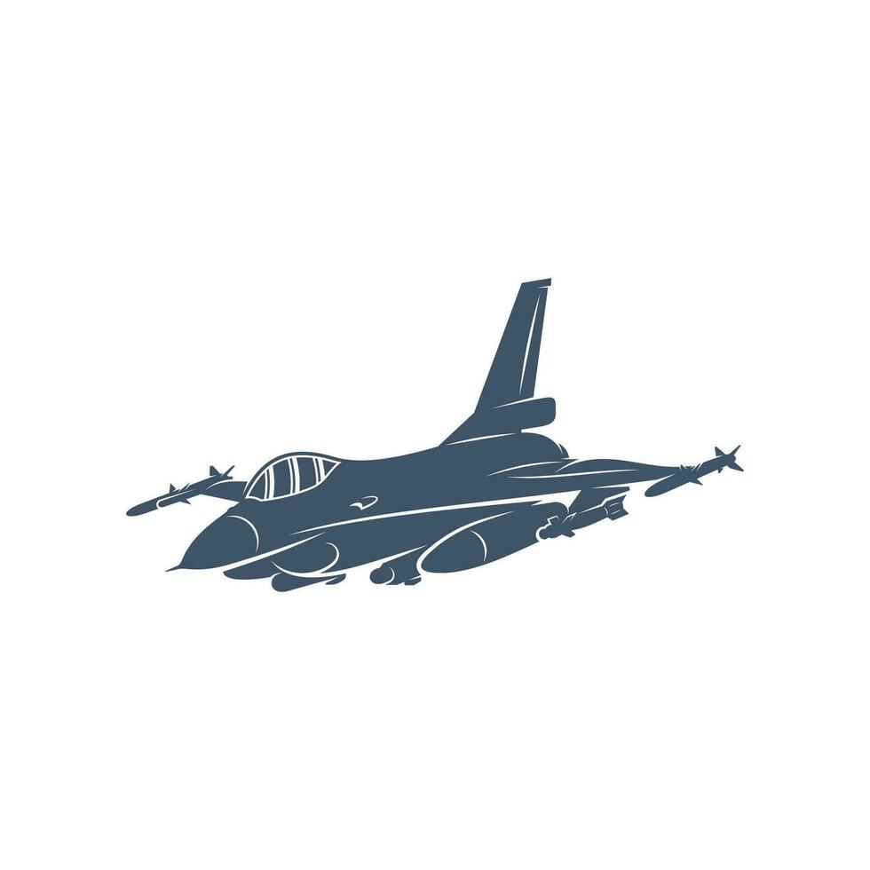 leger vliegtuig vector illustratie ontwerp. vechter stralen logo ontwerp sjabloon.