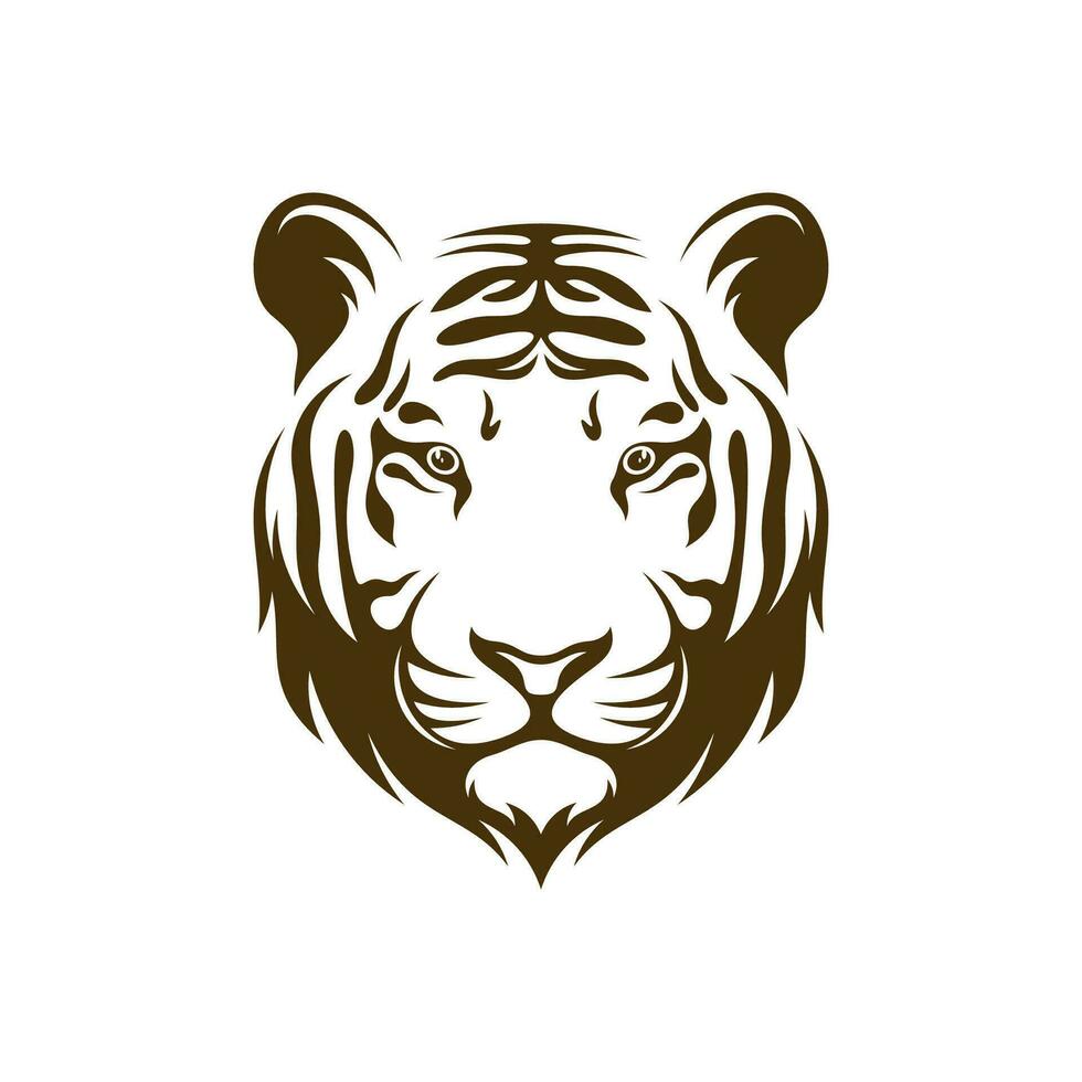 hoofd tijger vector illustratie ontwerp. hoofd tijger logo ontwerp sjabloon.