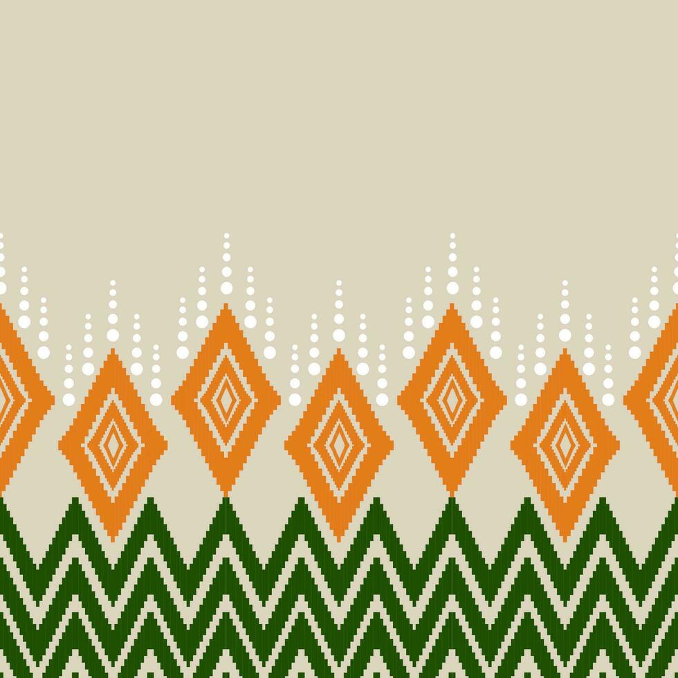 etnisch ikat ontwerp aztec tribal Afrikaanse kunst. naadloos patroon in stam, volk borduurwerk, en Mexicaans stijl. meetkundig ornament. ontwerp voor afdrukken kleding stof tapijt, behang, kleding, inpakken, kleding stof, vector