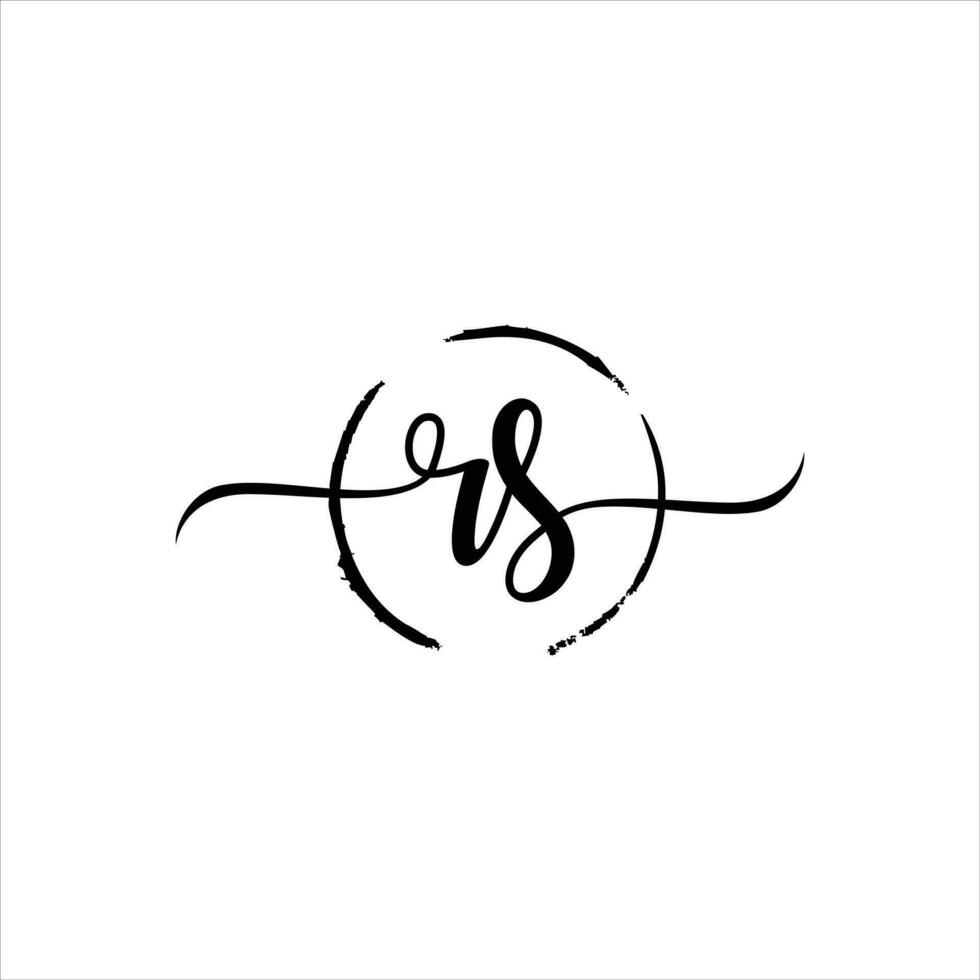 eerste brief rs mooi handschrift logo vector sjabloon