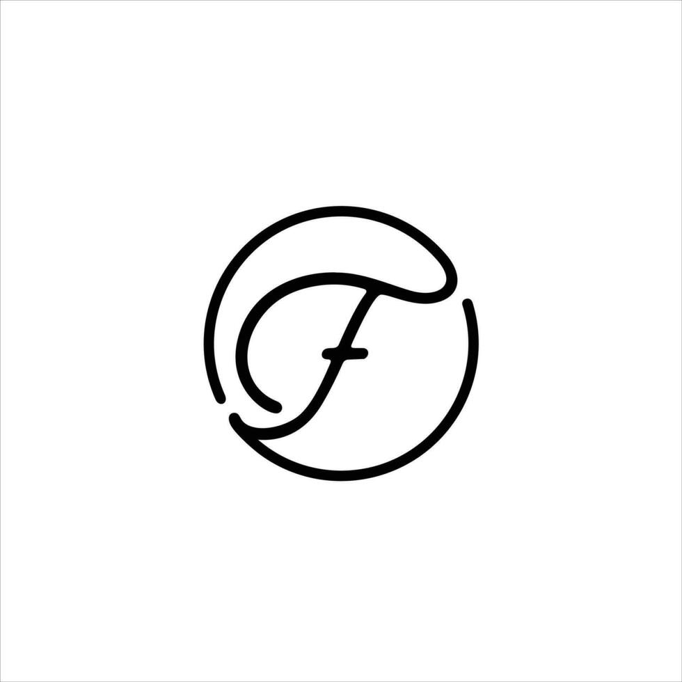 brief f script eerste luxe logo ontwerp vector