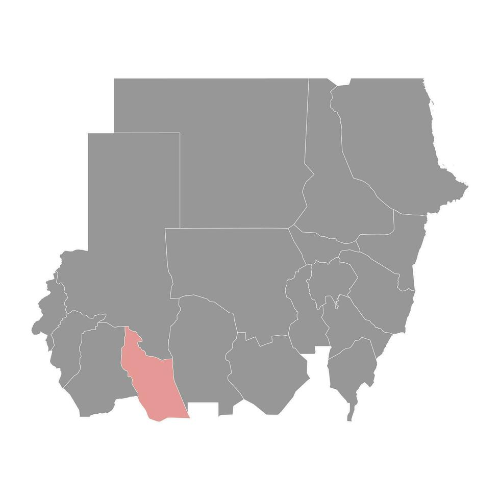 oosten- darfur staat kaart, administratief divisie van Soedan. vector illustratie.