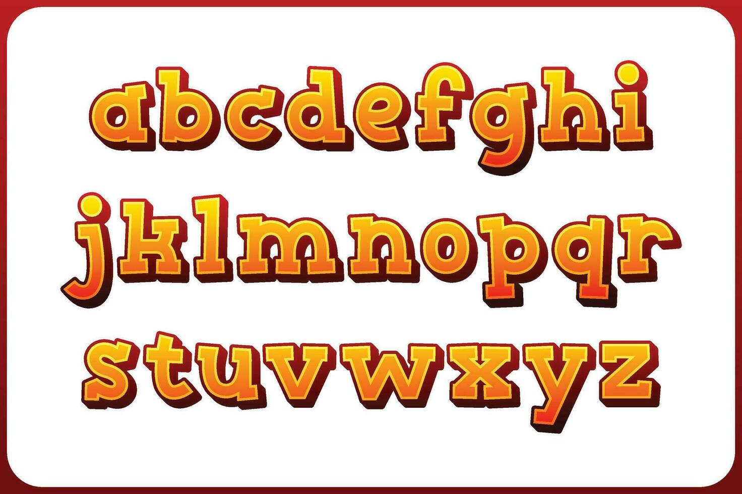 veelzijdig verzameling van zonsondergang alfabet brieven voor divers toepassingen vector