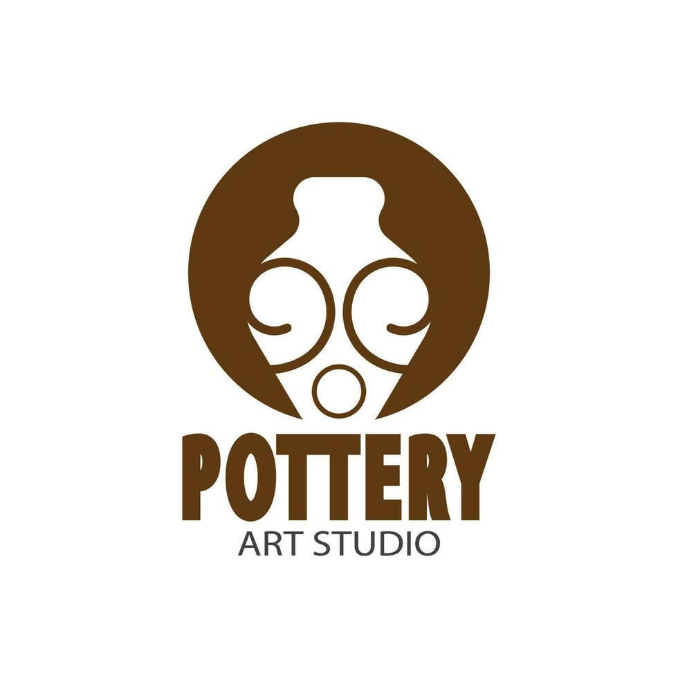 pottenbakkerij kunst studio logo vector sjabloon illustratie