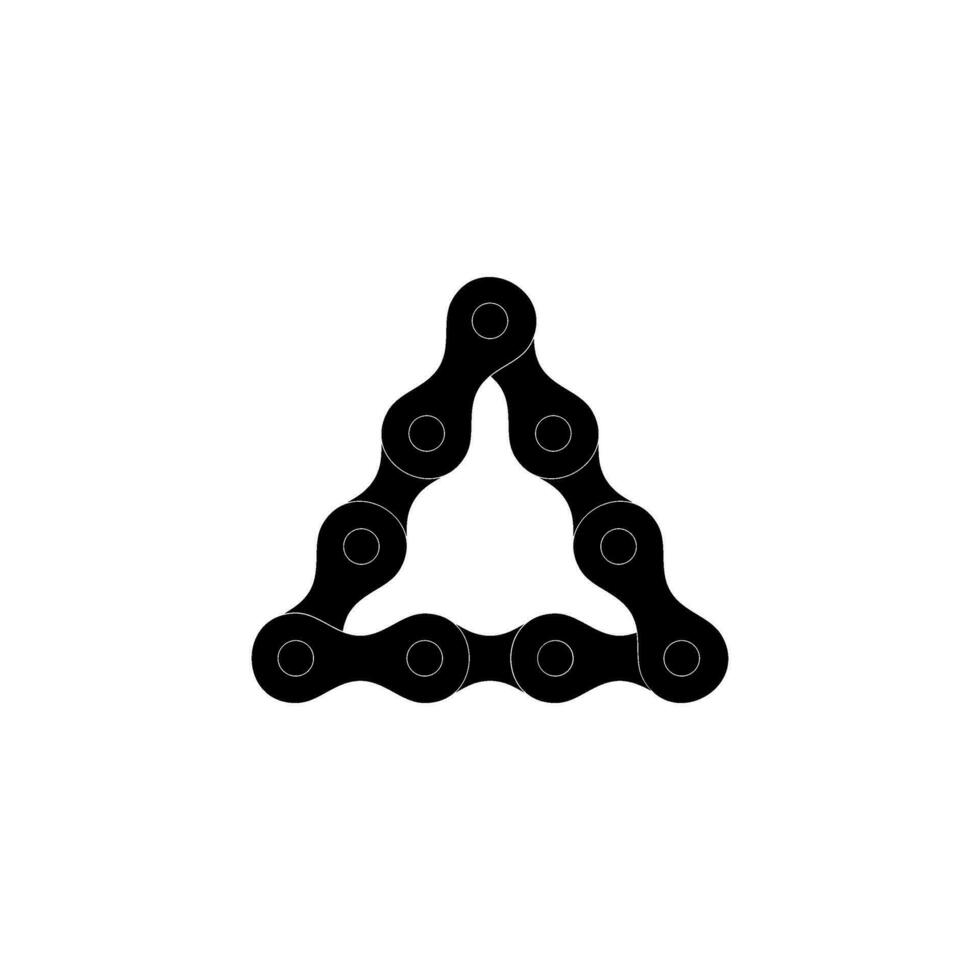 driehoek vorm gemaakt van keten silhouet voor motorfiets, fiets of fiets, machines, kan gebruik voor kunst illustratie, logo type, pictogram, website of grafisch ontwerp element. vector