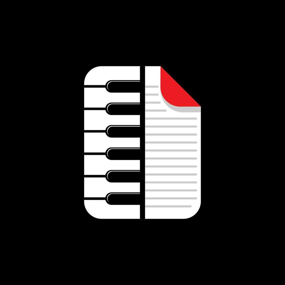 document piano logo concept. elegant en modern vlak ontwerp stijl. geschikt voor creatief industrieën. vector