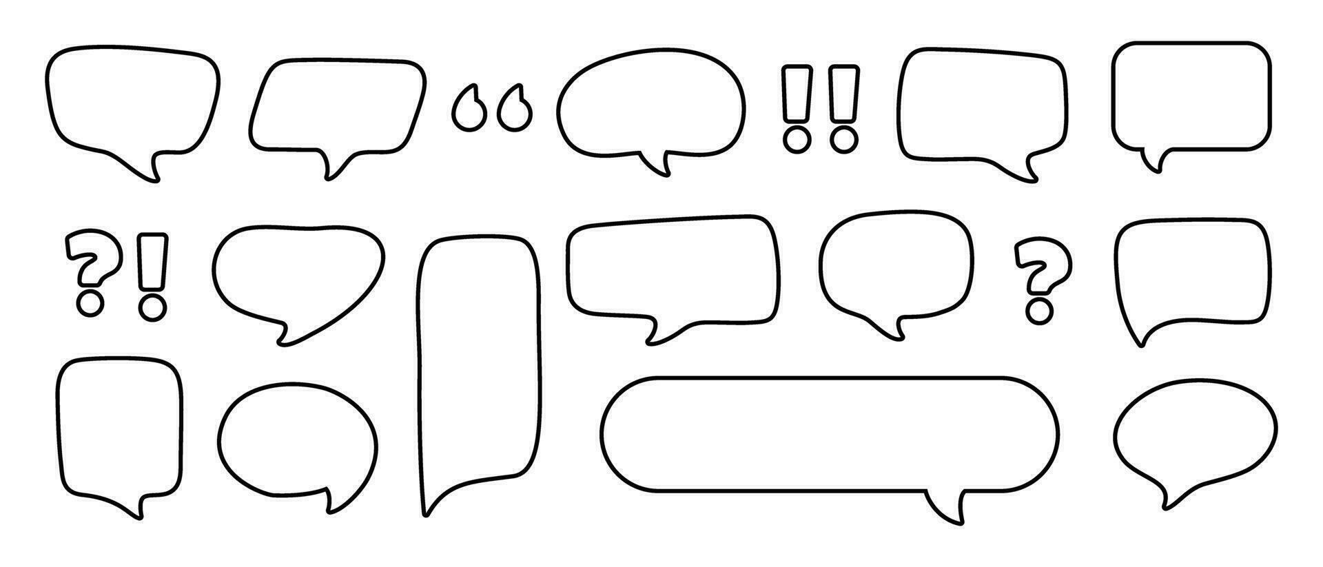 illustratie vector grafisch van een dynamisch icoon pak voor babbelen en communicatie toepassingen, toespraak bubbels lijn icoon reeks