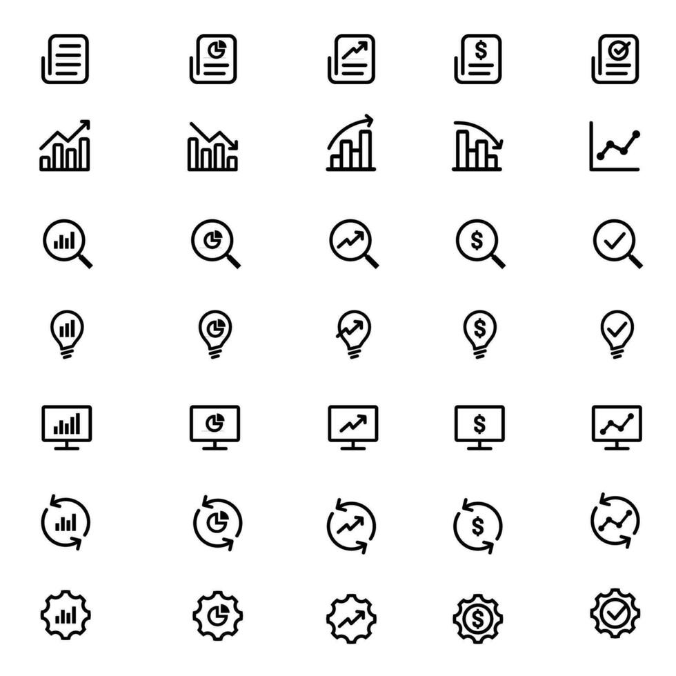illustratie vector grafisch van financiën en accounting lijn icoon pakketten