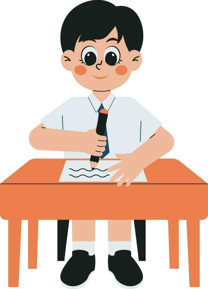 studenten nemen school- examens illustratie vector