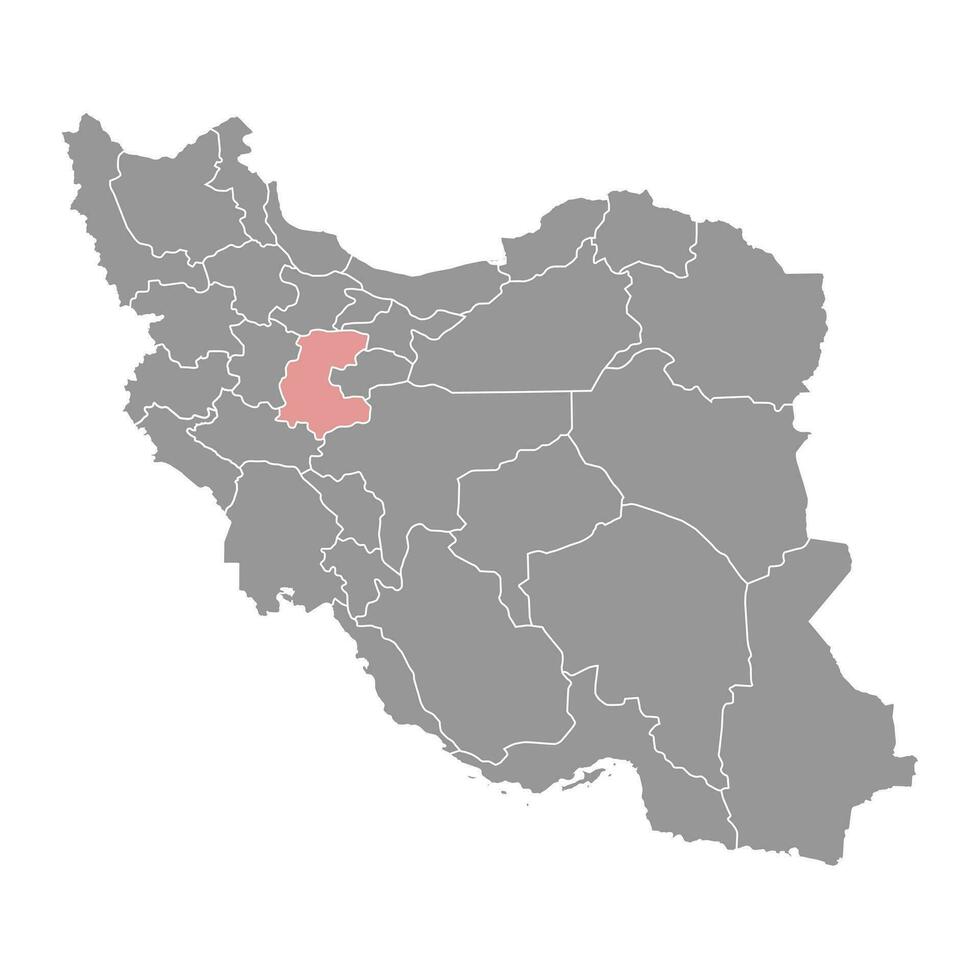 markazi provincie kaart, administratief divisie van iran. vector illustratie.