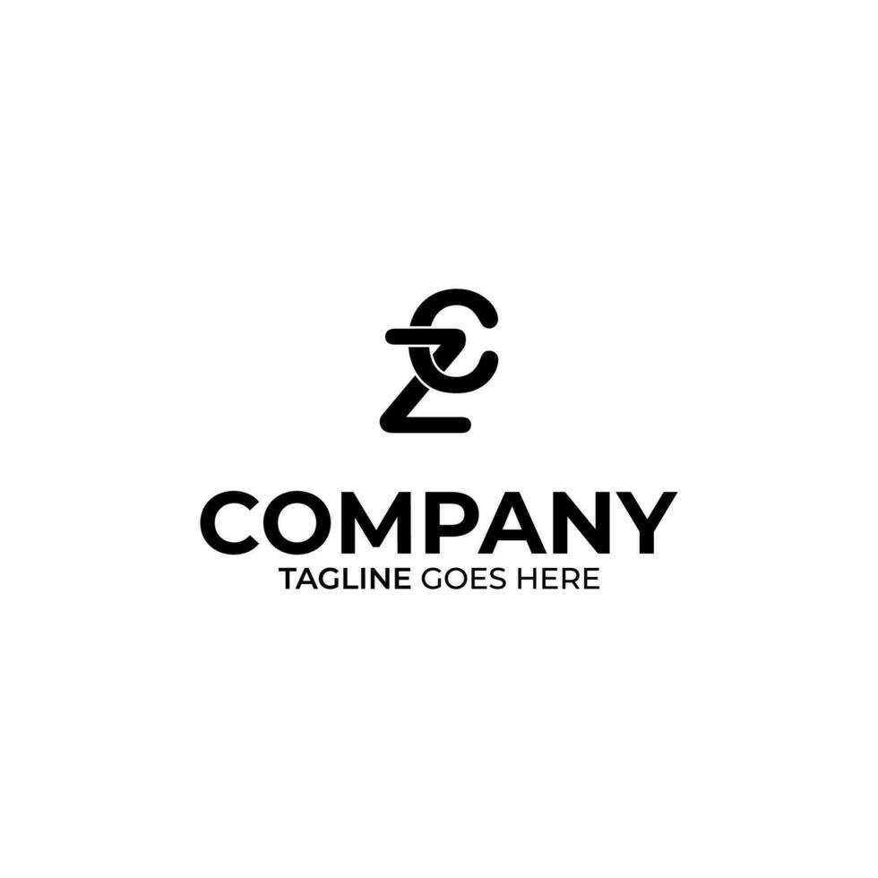 eerste z en c belettering logo ontwerp vector
