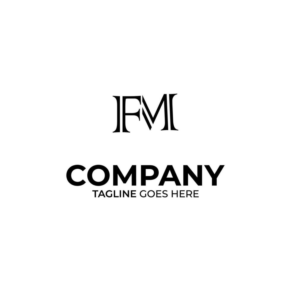 eerste f en m belettering logo ontwerp vector