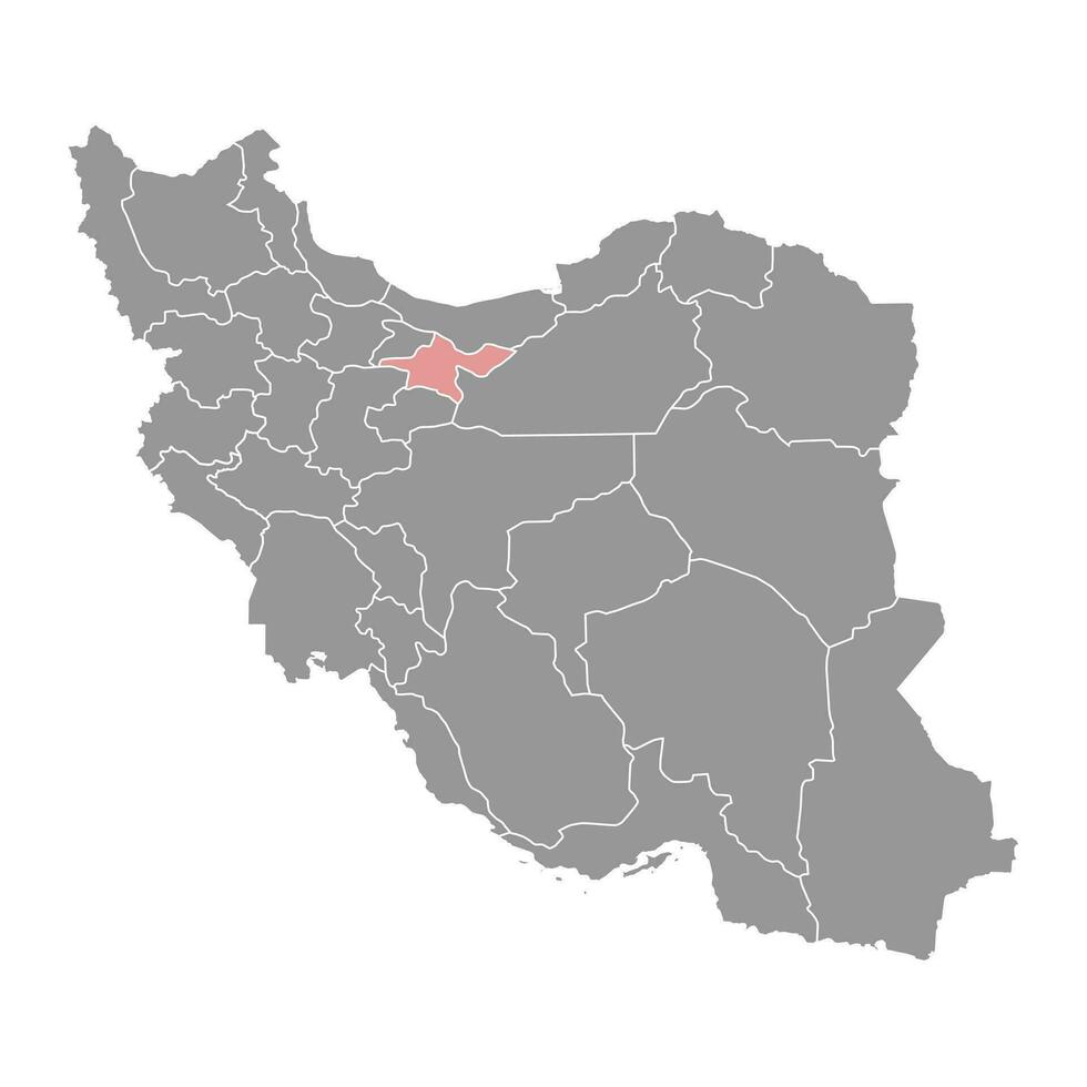 Teheran provincie kaart, administratief divisie van iran. vector illustratie.